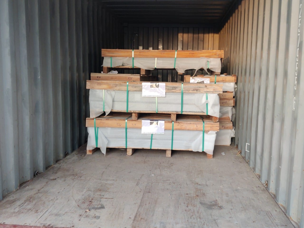 Container Interior with Pallets